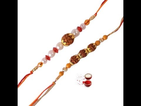 DIY: HOW TO MAKE FANCY PEARL WITH RUDRAKSH RAKHI STEP BY STEP JUST 1 MIN