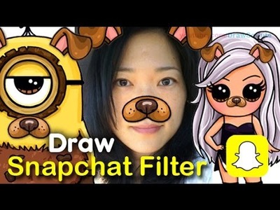 FACE REVEAL!! How to Draw Snapchat Dog Filter + Snapchat Draw So Cute Characters