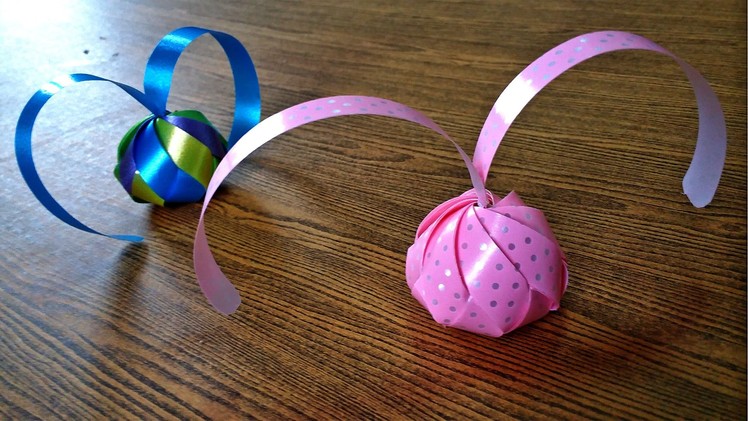 How folded ribbon rubber ball