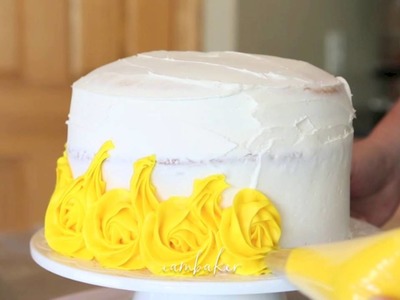 How to Decorate a Yellow Ombre Rose Cake