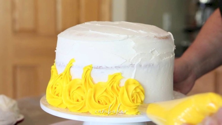 How to Decorate a Yellow Ombre Rose Cake
