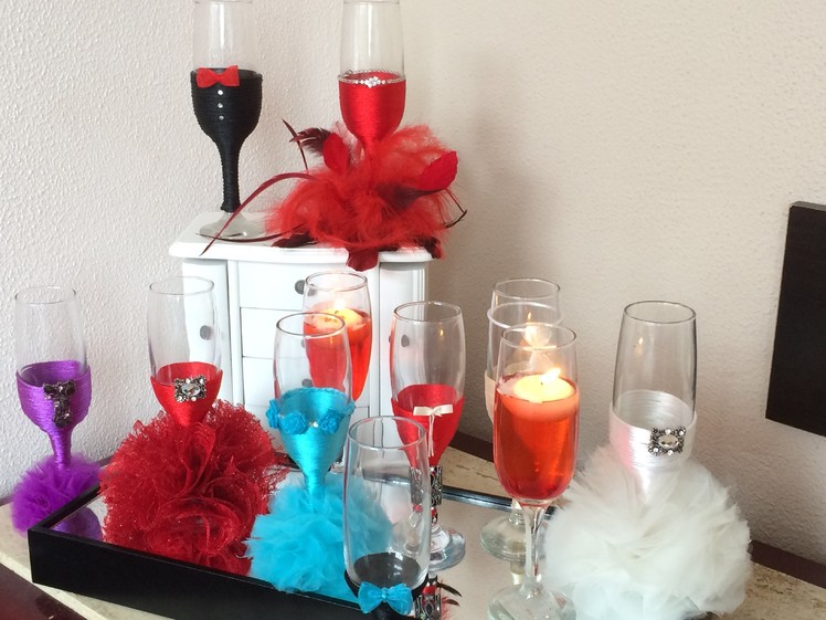 How to decorate glasses for wedding  turorial 1.3