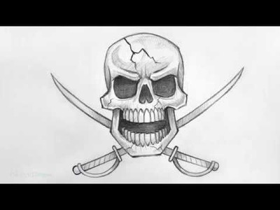 How to Draw a Pirate Skull (with Swords) ✔