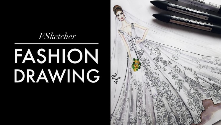 HOW TO DRAW A WEDDING DRESS #10 | Fashion Drawing