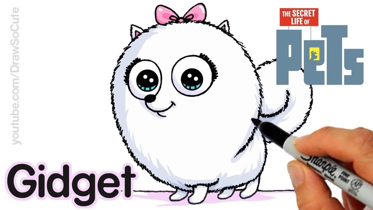How to Draw Gidget step by step Easy - The Secret Life of Pets