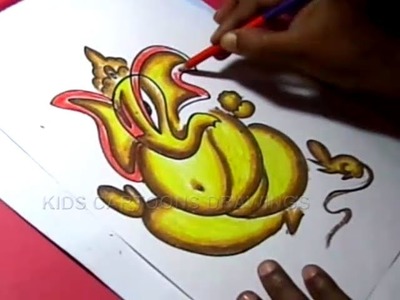 How to Draw Lord Vinayaka. Ganesha Drawing for Kids Step by step
