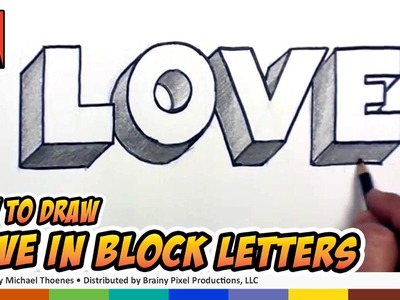 How to Draw Love in 3D Block Letters Graffiti Letters | BP