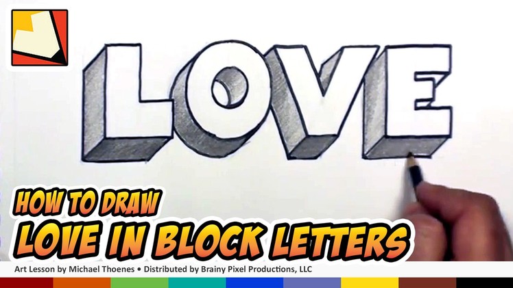 How to Draw Love in 3D Block Letters Graffiti Letters | BP