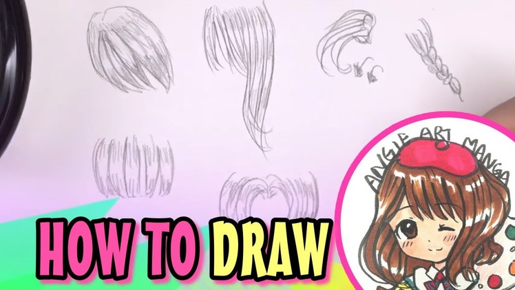 How to draw manga girl hair easy - simple, slow and draw in real time FOR beginners!