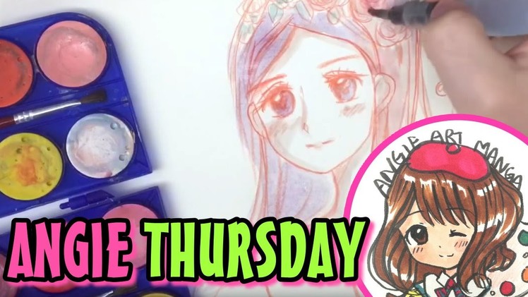 How to draw manga girl with water colour - Angie Thursday EP2