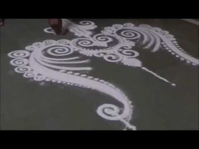 How to draw sanskar bharati Trishul Rangoli Creative Rangoli by Satish Thavi