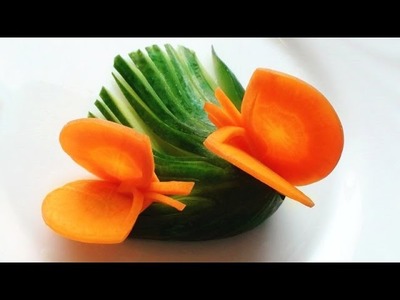 How To Make A Carrot Butterfly And Cucumber Garnish