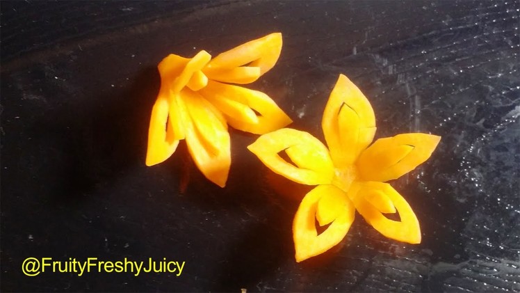 How To Make Carrot Flower - Carrot Carving & Designing Tutorial