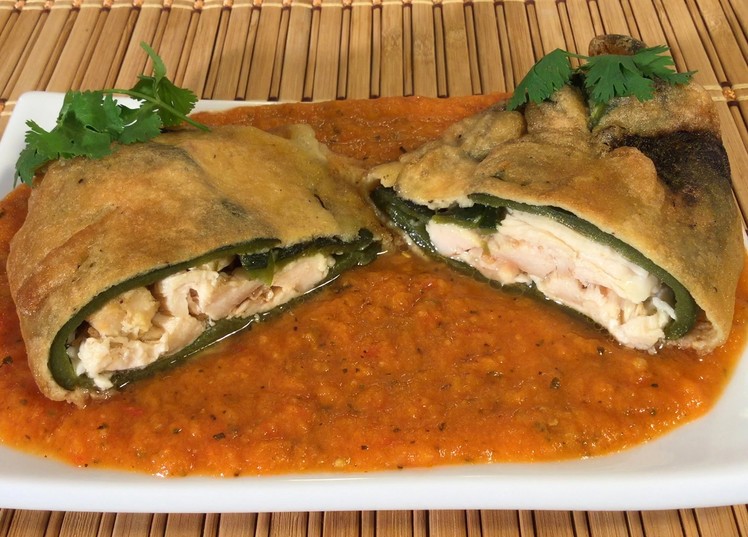 How To Make Chile Relleno-Mexican Food Recipes-Sauce, Chicken, Queso Fresco Cheese
