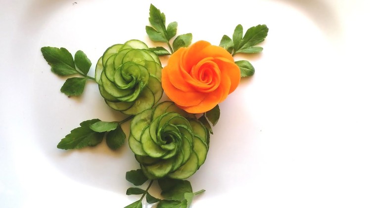 How To Make Cucumber Rose - Cucumber Carving & Cutting Techniques