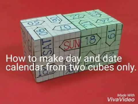 How to make day and date display calendar using two cubes only