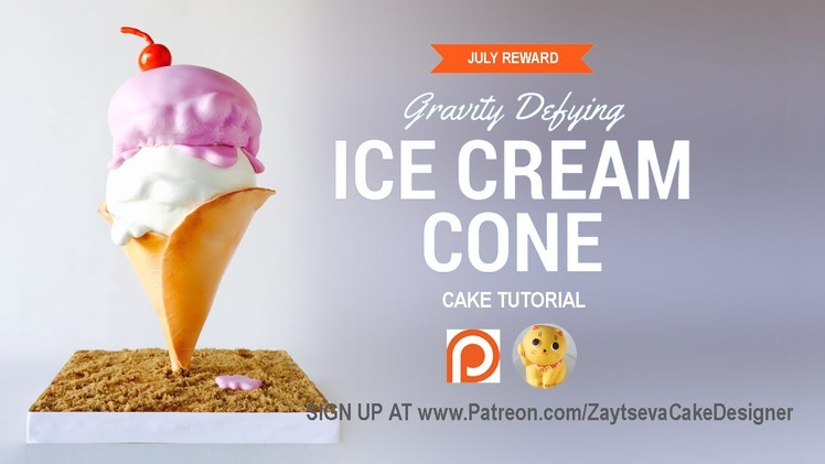 How to make gravity defying Icecream Cone Cake. Tutorial trailer