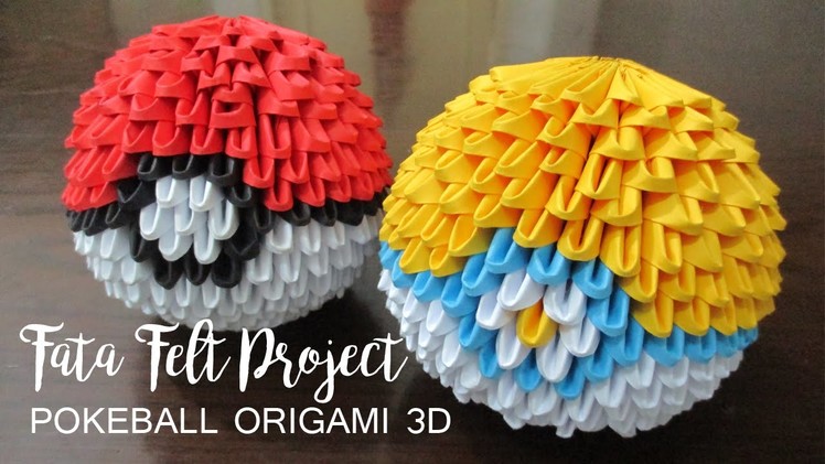 How to Make Poke Ball Origami 3D -fatafeltproject