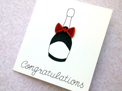 How to Make Simple Quilling Card, Wedding card, Birthday card. Congratulations Card. Handmade Gift