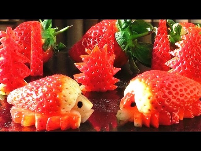 How To Make Strawberries Party Decorations | Strawberry Art | Fruit Carving Garnish