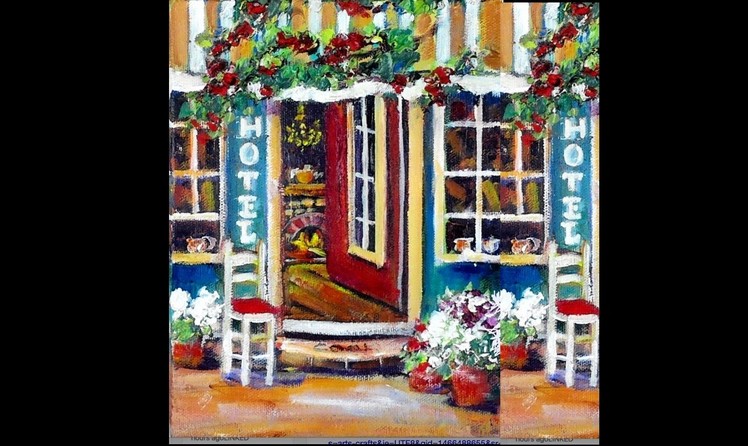 How to Paint a Street Scene Village Hotel  with  Ginger Cook live