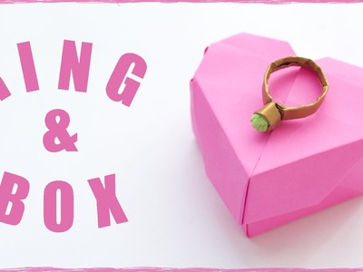 Origami ring and origami ring box from paper. Simple origami