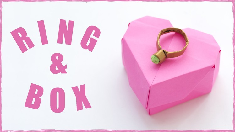 Origami ring and origami ring box from paper. Simple origami