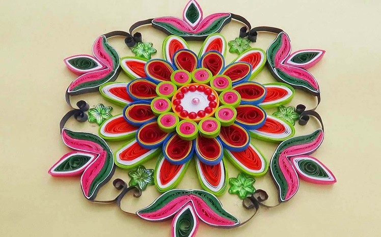 Paper Quilling |Easy and simple rangoli using flowers | Creative rangoli designs for Diwali festival