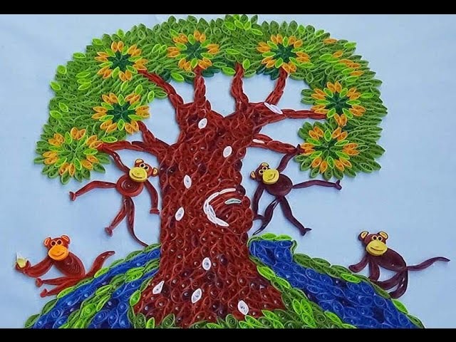 Paper Quilling  How to make Beautiful Quilling Monkeys on the tree - Part 2 (Tutorial)