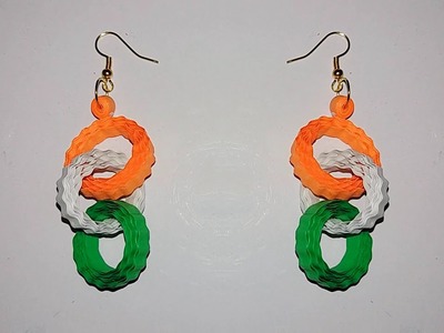 Quilling earring | Indian Flag colors Quilling paper earring making video