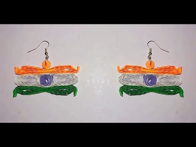 Quilling earring - Indian Flag Quilling paper earring making video