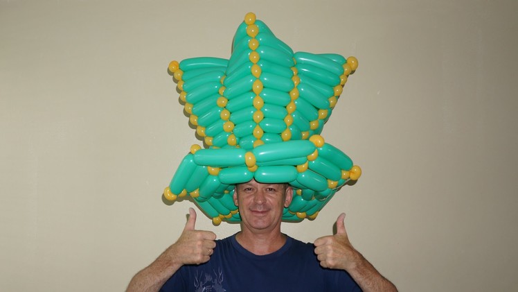 Saint Patrick's Day balloon hat.  How to make  hat of balloons