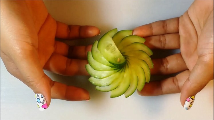 The Art Of Cucumber Carving & Cutting - How To Make Cucumber Flower