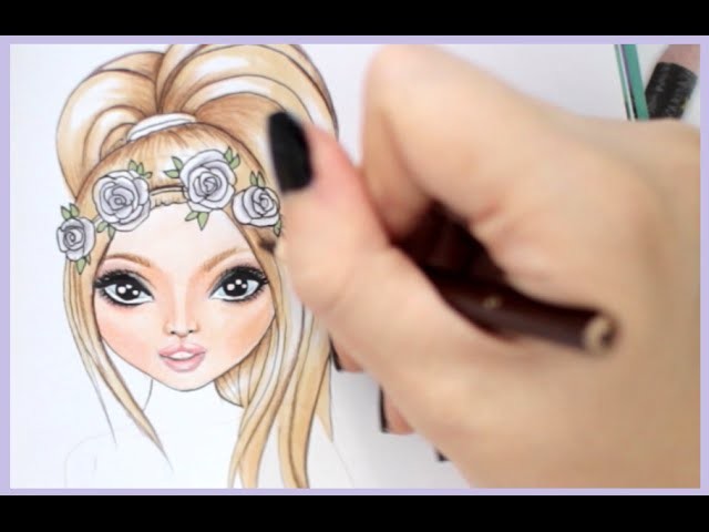 Topmodel Malbuch | How to draw flowercrown | Rose malen | Copics || Foxy Draws