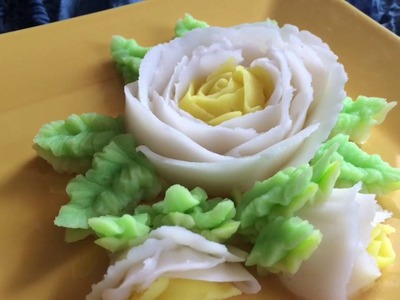 Tutorial how to make rose from rice paste
