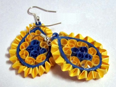 Weaving quilling earrings - how to make quilling paper earrings