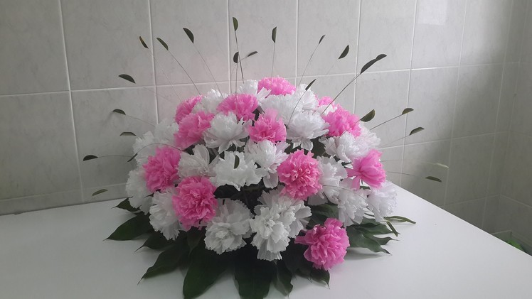 Wedding Decor: Paper Carnation Flower Arrangement