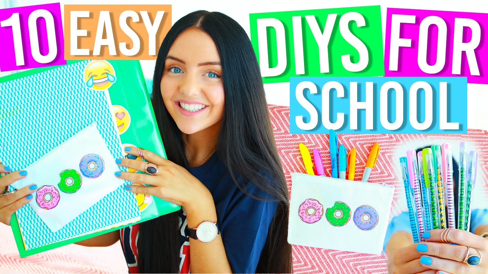 10 EASY DIY SCHOOL SUPPLIES FOR BACK TO SCHOOL 2016! Binders, Notebooks