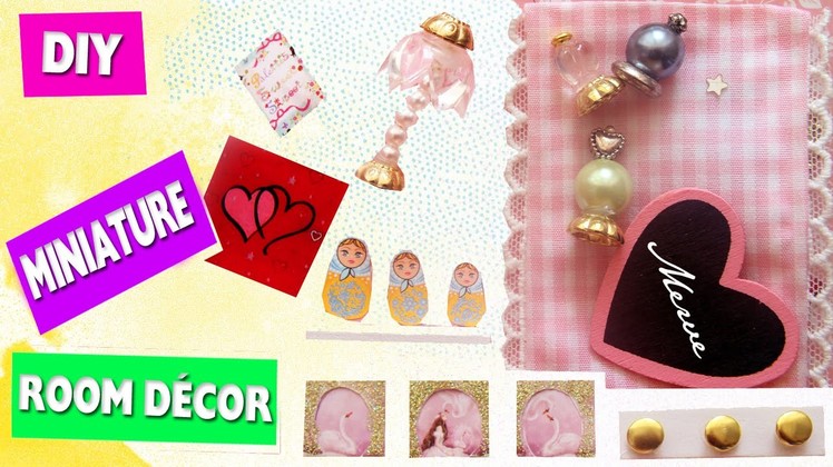 DIY | 7 Easy Doll Room Decorations, lamp, picture frames, posters, perfumes, rugs, etc