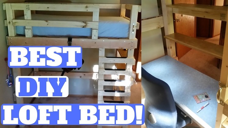 DIY Dad - Loft Bed with Desk Underneath! How To build a loft for your kids - Best custom loft plans!