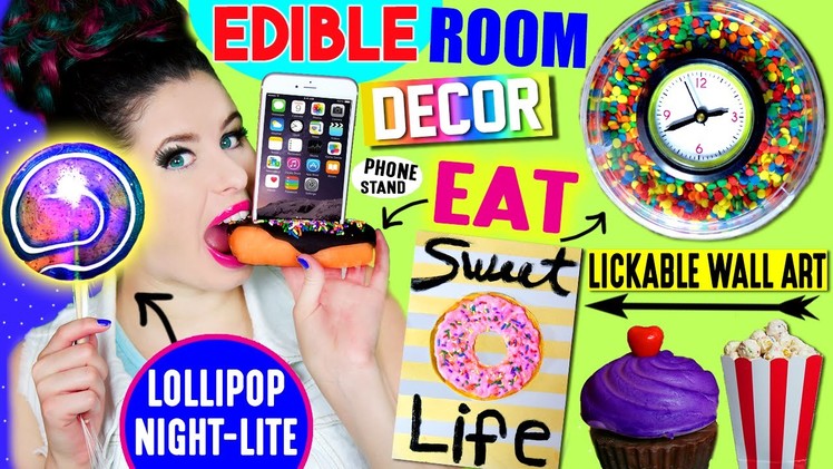 DIY Edible Room Decor: Decorate With FOOD | Edible Phone Stand, Clock, Lollipop Night Light!