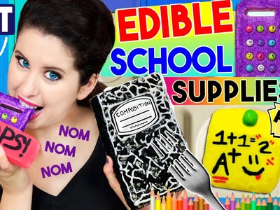 DIY Edible School Supplies | EAT Your Calculator, Notebook, Glue Stick, Eraser & Post-It Notes!