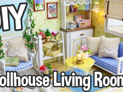 DIY Miniature Dollhouse Kit Cute Living Room Roombox with Working Lights!. Relaxing Crafts