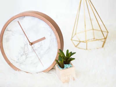 DIY Rose Gold Marble Clock