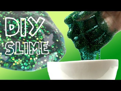 DIY slime without glue!! Green Holographic Glitter Slime Awesomeness. No Borax!