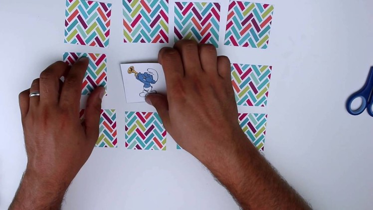 DIY Smurf Preschool Memory Cards Game Papa Smurf Clumsy Smurf Smurfette