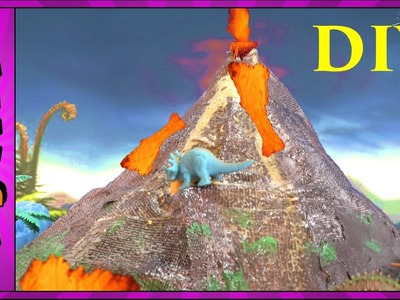 DIY VOLCANO ERUPTION with Lava "Making Dinosaur Volcano" Science Kit Volcanoes Videos for Kids