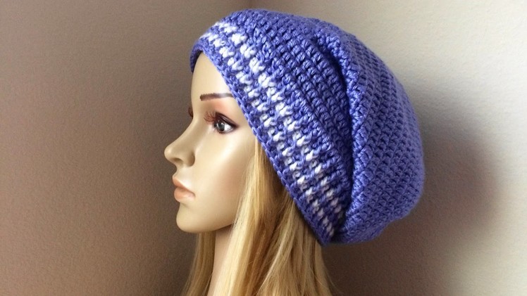 How To Crochet A Slouchy Hat, Lilu's Handmade Corner Video # 90