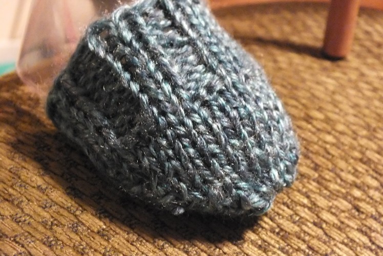 How to Loom Knit Drawstring Toe Sock Finish