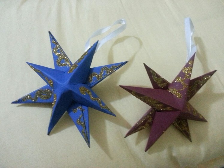 How To Make A 3D Paper Star - Paper Crafts - (HD) + Tutorial .